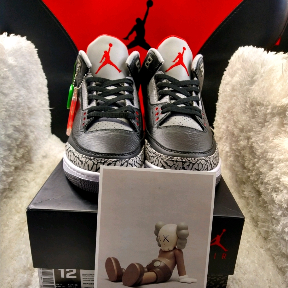 Nike Air Jordan 3 III Black Red White OG 100% Auth